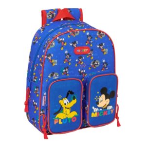 Safta Mickey Mouse Today Mochila Infantil - Adaptable a Carro - Portabotellas - Hombreras Acolchadas - Bolsillo Frontal - Asa Superior - 9.5L - 280x100x340mm - Color Azul