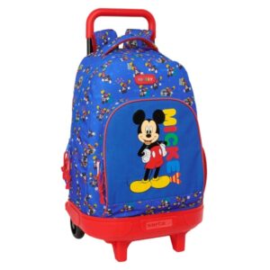 Safta Mickey Mouse Today Mochila con Carro - 33L - Bolsillo Frontal - Portabotellas - Doble Cremallera - Hombreras Acolchadas - Asa Acolchada - Tarjeta ID - Base Reforzada - 330x220x450mm - Color Azul