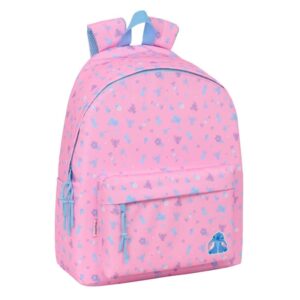 Safta Stitch Bright Mochila - Bolsillo Frontal - Hombreras Acolchadas - Doble Tirador en Cremallera - Asa Superior - 20.80L - 330x150x420mm - Color Rosa