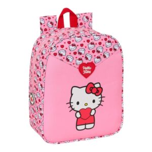 Safta Hello Kitty Mochila Guarderia - Adaptable a Carro - Cremallera - Tarjeta de Identificacion - Asa Superior - 6L - 220x100x270mm - Color Rosa