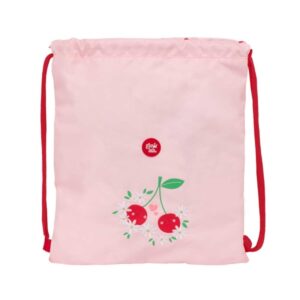 Safta Glowlab Frutitas Saco Plano - Bolsillo Interior con Cremallera - Cierre con Cordones - 5L - 350x10x400mm - Color Rosa