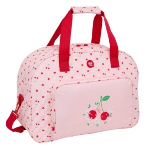Safta Glowlab Frutitas Bolsa de Deporte - Bolsillo Frontal - Bandolera Ajustable - Doble Cremallera - Base con Tacos - Fondo Extraible - Material Reciclado - 33L - 480x210x330mm - Color Rosa