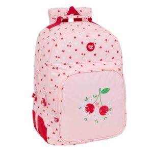 Safta Glowlab Frutitas Mochila con 2 Compartimentos - Antirozaduras - Adaptable a Carro - Bolsillo Frontal - Portabotellas - Tirador Doble - Hombreras Ergonomicas - 320x150x420mm - Color Rosa