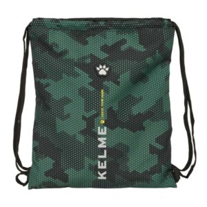 Safta Kelme Camo Saco Plano - Bolsillo con Cremallera - Cierre con Cordones - 5L - 350x10x400mm - Color Verde Camuflaje