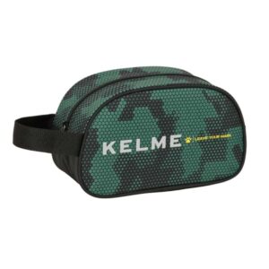Safta Kelme Camo Neceser de 5L - Cremallera - Asa Lateral - Adapatable a Carro - 260x120x150mm - Color Verde Camuflaje
