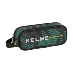 Safta Kelme Camo Portatodo - 2 Compartimentos con Cremalleras - Asa Lateral - 1L - 210x60x80mm - Color Verde Camuflaje