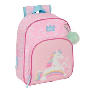 Safta Glowlab Kids Mochila Infantil - Adaptable a Carro - Portabotellas - Hombreras Acolchadas - Bolsillo Frontal - Asa Superior - 9.5L - 280x100x340mm - Color Rosa