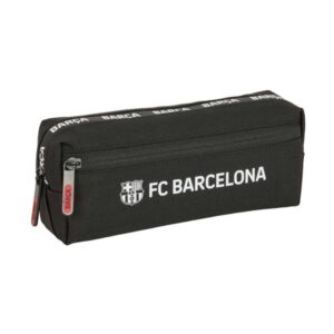 Safta F.C.Barcelona Portatodo - 3 Compartimentos con Cremalleras - Goma Elastica - 0.98L - 220x60x85mm - Color Negro