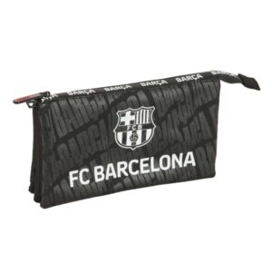 Safta F.C.Barcelona Portatodo - 3 Compartimentos con Cremalleras - Bolsillo Interior - 0.6L - 220x30x120mm - Color Negro