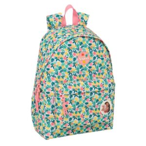 Safta Vaiana Mochila para Portatil hasta 14.1" - Bolsillo Frontal - Portabotellas - Tirador Doble - Hombreras Ergonomicas - Espalda Acolchada - Asa Superior - 17.3L - 310x130x430mm - Color Verde