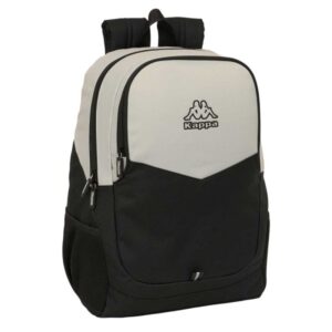 Safta Kappa Grey Mochila Adaptable a Carro - Portabotellas - Dos Compartimentos Grandes - Tirador Doble - Hombreras Ergonomicas y Acolchadas - Asa de Mano - 23L - 320x160x440mm - Color Negro y Gris