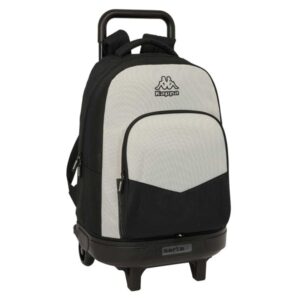 Safta Kappa Grey Mochila con Carro - Extraible - Bolsillo Frontal - Portabotellas - Hombreras Acolchadas - Asa Acolchada - Tarjeta ID - Bandeja PVC - 33L - 330x220x450mm - Color Negro y Gris