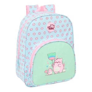 Safta Pembe The Pink Cat Mochila Infantil - Adaptable a Carro - Portabotellas - Hombreras Ergonomicas - Bolsillo Frontal - 10L - 260x110x340mm - Color Azul Claro