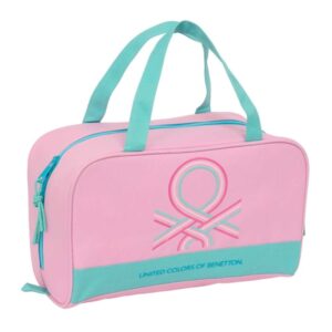 Safta Benetton Dolce Neceser de 8L - Cremallera - Asas de Mano Superiores - Interior Forrado - Bolsillo Interior - Tirador Doble - 310x140x190mm - Color Rosa Pastel