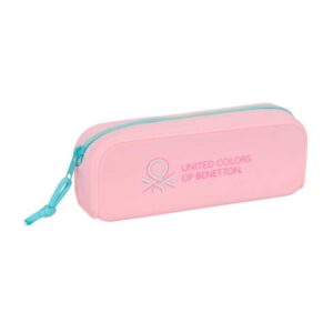 Safta Benetton Dolce Portatodo - Cremallera - Silicona - 0.60L - 185x55x75mm - Color Rosa Pastel