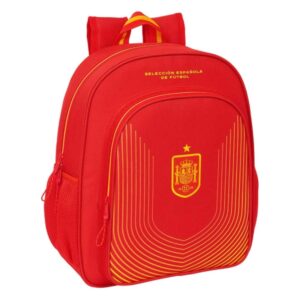Safta Seleccion Española de Futbol Mochila - Adaptable a Carro - Portabotellas - Tirador Doble - Hombreras Acolchadas - Espalda Ergonomica - Asa Superior - 320x120x380mm - Color Rojo