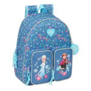 Safta Frozen Mochila Infantil - Adaptable a Carro - Portabotellas - Hombreras Acolchadas - Bolsillo Frontal - Asa Superior - 9.5L - 280x100x340mm - Color Azul