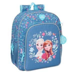 Safta Frozen Mochila - Adaptable a Carro - Portabotellas - Doble Tirador en Cremallera - Hombreras Ergonomicas y Acolchadas - Asa de Mano Superior - 15L - 320x120x380mm - Color Azul