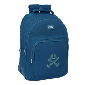 Safta Harper and Neyer Mochila con 2 Compartimentos - Antirozaduras - Adaptable a Carro - Portabotellas - Tirador Doble - Hombreras Ergonomicas - 20L - 320x150x420mm - Color Azul Marino