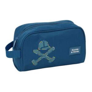 Safta Harper and Neyer Neceser de 3.6L - Cremallera - Asa Lateral - Interior Forrado - Organizadores Interiores - 240x100x150mm - Color Azul Marino