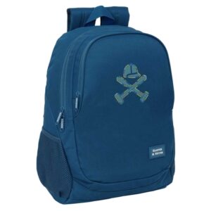 Safta Harper and Neyer Mochila Adaptable a Carro - Portabotellas - Dos Compartimentos Grandes - Tirador Doble - Hombreras Ergonomicas - Asa de Mano Superior - 23L - 320x160x440mm - Color Azul Marino