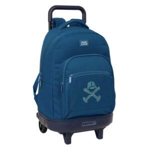 Safta Harper and Neyer Mochila con Carro - Extraible - Bolsillo Frontal - Portabotellas - Tirador Doble - Hombreras Acolchadas - Asa Acolchada - Tarjeta ID - 330x220x450mm - Color Azul Marino