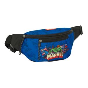 Safta Avengers Bolsa de Cintura - Cremallera - Cintas Ajustables - 2.49L - 230x90x120mm - Color Azul Oscuro