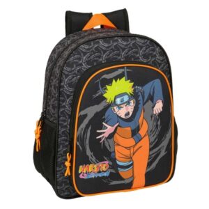 Safta Naruto Mochila - Adaptable a Carro - Bolsillos Laterales - Doble Tirador - Hombreras Acolchadas - Bolsillo Frontal - Asa de Mano - 15 L - 320x120x380mm - Color Negro
