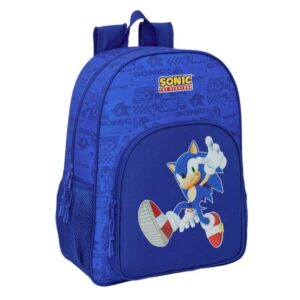 Safta Sonic Mochila Adaptable a Carro - Portabotellas - Doble Tirador en Cremallera - Hombreras Ergonomicas y Acolchadas - Asa de Mano Superior - 19L - 330x140x420mm - Color Azul Oscuro