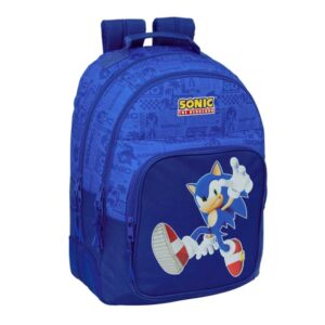 Safta Sonic Mochila con 2 Compartimentos - Cantoneras Antirozaduras - Adaptable a Carro - Bolsillo Frontal - Portabotellas - Tirador Doble - Hombreras Ergonomicas - 320x150x420mm - Color Azul Oscuro