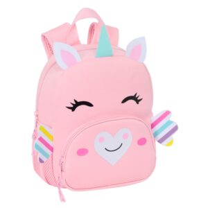 Safta Unicornio Mochila de Neopreno - Bolsillo Frontal - Tirador Doble - Portabotellas - Interior Forrado - Hombreras y Espalda Acolchadas - Asa de Mano - 200x90x250mm - Color Rosa