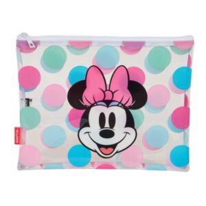 Safta Minnie Mouse Beach Bolsa de Verano - Cremallera - 2L - Ligera y Duradera - Perfecta para Playa - 300x230mm - Color Transparente