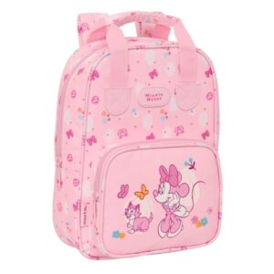 Safta Minnie Mouse Baby Mochila Infantil - Bolsillo Frontal - Tarjeta ID - Hombreras Acolchadas - Asa Forrada - 4.5L - 200x80x280mm - Color Rosa
