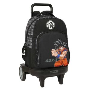 Safta Dragon Ball Mochila con Carro - Extraible - Bolsillo Frontal - Portabotellas - Tirador Doble - Hombreras Acolchadas - Tarjeta ID - Ruedas Antivibracion - 33 L - 330x220x450mm - Color Negro
