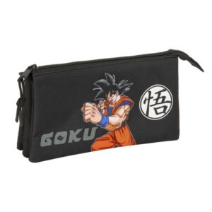 Safta Dragon Ball Portatodo - Cremallera - 0.6L - Bolsillo Interior - 220x30x120mm - Color Negro
