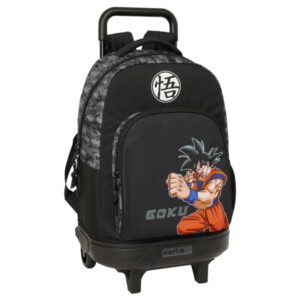 Safta Dragon Ball Mochila con Carro - Extraible - Bolsillo Frontal - Portabotellas - Tirador Doble - Hombreras Acolchadas - Asa Acolchada - Tarjeta ID - Base Reforzada - 330x220x450mm - Color Negro