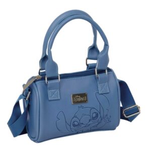 Safta Stitch Blue Bolso - Cremallera - Interior Forrado - Asas y Bandolera Ajustables - 1.20L - 160x75x100mm - Color Azul