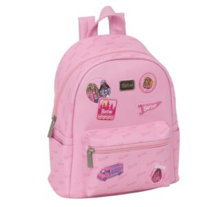 Safta Barbie Mini Mochila - Bolsillo Frontal - Cremallera Doble - Interior Forrado - Hombreras Ajustables - Asa Superior - 9L - 240x120x280mm - Color Rosa