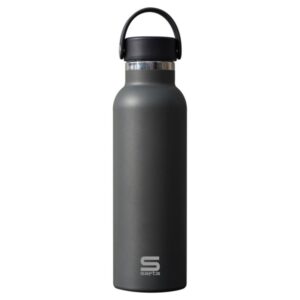 Safta Botella Termo de 600ml - Acero Inoxidable - Base de Silicona Antideslizante - Asa Superior - Color Gris