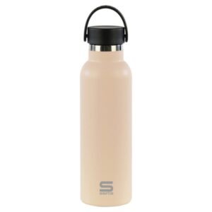 Safta Botella Termo de 600ml - Acero Inoxidable - Base de Silicona Antideslizante - Asa Superior - Color Beige