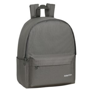 Safta Mochila para Portatil hasta 14.1" - Interior Acolchado - Cremallera Doble - Bolsillo Frontal - Asa Superior - 19.85L - 310x160x400mm - Color Gris
