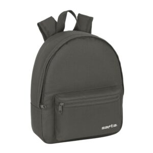 Safta Mini Mochila - Cremallera - Bolsillo Frontal - Hombreras Ajustables - Asa Superior - 8.65L - Ligera y Practica - 270x100x320mm - Color Gris