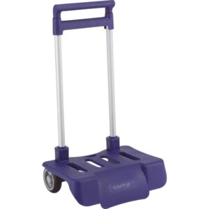 Safta Carro Portamochilas - Ruedas Antivibracion - Plegable y Compacto - Sistema Antivuelco - Material Resistente - Modelo Patentado - 32x16x44cm - Color Azul Marino