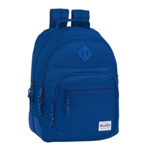 Safta Blackfit8 Oxford Mochila con 2 Compartimentos - Antirozaduras - Adaptable a Carro - Bolsillo Frontal - Portabotellas - Tirador Doble - Hombreras Ergonomicas - 320x150x420mm - Color Azul Oscuro