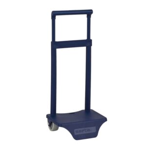Safta Carro Portamochilas - Sujecion Universal - Material Resistente - Ruedas de PVC - Modelo Patentado - 22x10x27cm - Color Azul Marino
