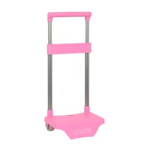 Safta Carro Portamochilas - Sujecion Universal - Material Resistente - Ruedas de PVC - Modelo Patentado - 26x10x34cm - Color Rosa