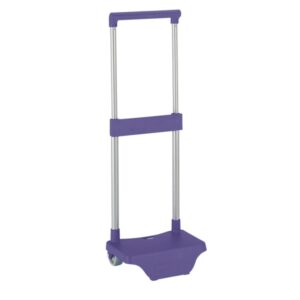 Safta Carro Portamochilas - Sujecion Universal - Material Resistente - Ruedas de PVC - Modelo Patentado - 26x10x34cm - Color Violeta