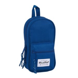 Safta Blackfit8 Oxford Plumier Mochila Vacio - 4 Compartimentos Internos - Cremallera Doble - Bolsillo Frontal - Asa Superior - 1.4L - 120x50x230mm - Color Azul Oscuro