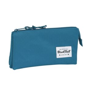 Safta Blackfit8 Egeo Portatodo - 3 Compartimentos con Cremalleras - Bolsillo Interior - 0.6L - 220x30x120mm - Color Azul