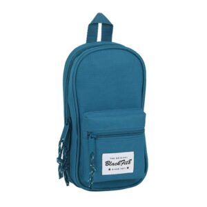 Safta Blackfit8 Egeo Plumier Mochila Vacio - 4 Compartimentos Internos - Cremallera Doble - Bolsillo Frontal - Asa Superior - 1.4L - 120x50x230mm - Color Azul